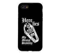 Here Lies My Mental Stability - Squelette Amusant pour dire Attitude Coque pour iPhone SE (2020) / 7/8