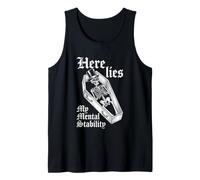 Here Lies My Mental Stability - Squelette Amusant pour dire Attitude Débardeur