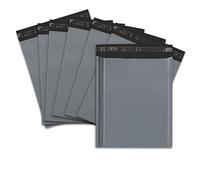 Heré Mood Lot de 1000 pochettes d'expédition en plastique gris 25 x 35 cm - Résistantes - Opaques et autocollantes - Pour vêtements et textiles. (1000)