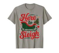 Here to Sleigh Funny Xmas Slay Christmas Puns Renne T-Shirt