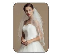 HEREAD Voile de mariage à 2 niveaux Longueur à la taille Accessoires pour cheveux de mariée Tulle avec peigne et bord crayon, ivoire, 24-35 Inch (Pack of 1)