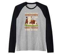 Hereford Smart People Bovins Bœuf Vache Bétail Humour Ferme Manche Raglan