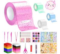 Herefun 64 Pièces Nano Tape Bubble Kit, Nano Tape Bubble Craft Kit avec 4 Nano Tape, Kit de Bulles Nano Tape, DIY Craft Kit Jouets pour Enfant, Cadeau de Fête