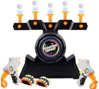 Herefun Cible Flottante Hover Shooting,Cible Flottante pour Nerf,Kit de tir spécialement conçu pour Les Enfants, Comprenant 2 lanceurs et 10 balles en Mousse. (Orange)