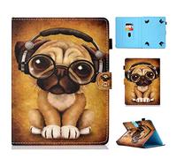 HereMore Coque Tablette de 9 à 10.1", Étui Housse de Protection pour iPad 9.7 2018, Galaxy A6 10.1/Tab E 9.6, ASUS ZenPad 10, Lenovo TB-X103F/Tab 2 A10-70, Huawei MediaPad T3 T5 10/M5 Lite, Chien