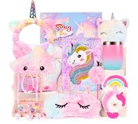 Herenear Cadeaux de licorne pour filles, cadeau licorne, jouet en peluche avec cahier pour filles 4 5 6 7 8 9 10 11 ans
