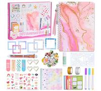 Herenear DIY Kit d'Accessoires de Scrapbooking - 92 Pièces avec A5 Journal, 8 Feuilles d'Autocollants, Plus de 100 Modèles - Set Créatif pour Fille