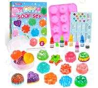 Herenear Kit Fabrication Savon Enfant, Kit Savon a Faire Soi Meme, Fabrication de Savons Multicolores et Parfumés, Expériences Scientifiques, Atelier Creatif Enfant - 6 Ans to 12 Ans