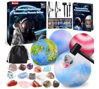 Herenear La Lune Kit de Fouille pour Enfants, Jouets de Fouille ArchéOlogique avec Pierre Precieuse et MinéRaux - Découverte Roches et MinéRaux, Kit Scientifique pour Les 6+ Ans