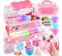 Herenear Nano Tape Bubble Kit, 98 Nano Blowing Bubble Tape, Kit de Bricolage pour Enfants avec Boîte de Stockage, 6 Nano Ruban Double Face, Perles et des Paillettes Scintillantes