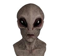 heresell Masque Intégral Alien Props Masque Extraterrestre OVNI d'horreur Mask Masque D'Alien Terrifiant Adulte Taille Costume d'halloween Fête Masque pour Adultes Masquerade Cosplay