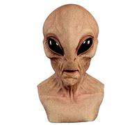 heresell Masque Intégral Alien Props Masque Extraterrestre OVNI d'horreur Masque D'Alien Terrifiant Adulte Taille Costume d'halloween Fête Masque pour Adultes Masquerade Cosplay