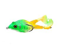 heresell Topwater Leurres Grenouille, Pêche À La Grenouille Soft Frog Lure Bait Leurres Pêche en Silicone Souple avec des Hameçons Triples Appât Artificiel 3D Appât Souple À 360 °Double Hélice