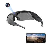 Hereta Lunettes de soleil avec caméra WiFi, lunettes de capture vidéo HD 4K avec protection UV400, verres polarisés pour sports de plein air, compatible avec iOS et Android, carte TF jusqu'à 256 Go
