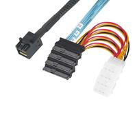 Heretom SFF-8643 Mini SAS HD interne vers 4 x connecteurs SFF-8482 29 broches Port d'alimentation 12 Go/s Câble 1 m