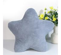Herfair Coussin décoratif en forme d'étoile pour enfant - Doux et moelleux - En peluche - Pour chambre d'enfant et chambre à coucher - 40 cm - Gris clair