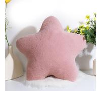 Herfair Coussin décoratif en forme d'étoile pour enfant - Doux et moelleux - En peluche - Pour chambre d'enfant et chambre à coucher - Rose clair - 40 cm
