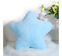 Herfair Coussin douillet pour enfant en forme d'étoile, coussin décoratif en peluche pour chambre d'enfant, chambre à coucher (bleu ciel, 30 cm)