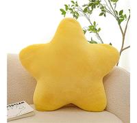 Herfair Coussin en peluche pour enfant, doux et moelleux, en forme d'étoile, décoratif, pour canapé, chambre d'enfant, chambre à coucher, jaune, 40 cm