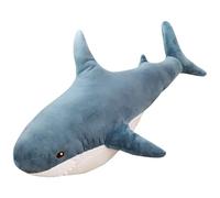 Herfair Jouet en peluche motif requin de baleine - Grand jouet en peluche douce - Coussin décoratif confortable pour enfants et adultes - Cadeau d'anniversaire - Bleu - 40 cm