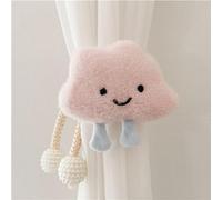 Herfair Lot de 2 embrasses de rideaux - Clips de rideaux - Nuages de dessin animé - Crochets de rideaux - Anneaux - Pour décoration de chambre d'enfant - Rose