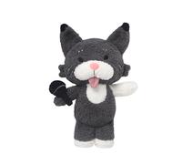 Herfair Peluche chat 30 cm avec microphone - Peluche douce Kawaii - Décoration amusante et cadeau pour enfants