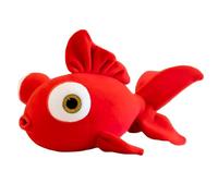 Herfair Peluche poisson rouge - Oreiller - Coussin de lancer - Cadeau (rouge, 35 cm)