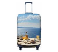 HerfsT Housses de bagage de voyage avec imprimé paysage de table au-dessus de la mer, élastique, lavable, protection contre la poussière, pour bagages de 45,7 à 81,3 cm, Noir , XL