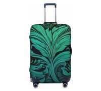 HerfsT Housses de bagage de voyage bleu sarcelle clair et émeraude foncé imprimé élastique lavable housse de bagage anti-poussière housse de protection pour bagages de 45,7 à 81,3 cm, Noir , XL