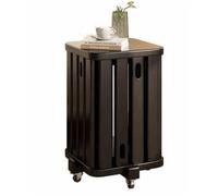 HerfsT Lot de 4 tabourets empilables à roulettes, tabourets Ronds empilables 4 en 1 en Bois Massif, chaises combinées pour Salon, Chambre et Balcon (Marron Clair)