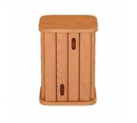 HerfsT Lot de 4 tabourets empilables, Petite Table d'appoint en Bois, tabourets carrés empilables 4 en 1 en Bois Massif pour Salon, Chambre et Balcon (Marron)