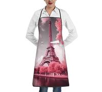 HerfsT Tablier avec 2 poches rose paysage Tour Eiffel Tabliers pour femme Tabliers de cuisine réglables Tabliers de cuisine Tabliers de cuisine pour la cuisine jardinage salon, Tour Eiffel Paysage