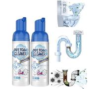 Herios Lot de 2 nettoyants en mousse pour canalisations, déboucheur de cheveux liquide, déodorant en mousse pour évier de cuisine, toilettes, éviers et baignoires