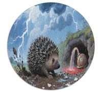 hérisson 1000 Piece Puzzle Rond, pour Enfants Adulte Jouets De Anti Stress Unique Jigsaw pour La Famille Amis 12 Ans De Qualité Supérieure 1000pcs (67.5x67.5cm)