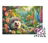 hérisson 1000 Pièces Aquarelle Puzzle hérisson Flower Stream pour Adultes De Jeu pour Adultes Parfaitpourla Détente Paysagedes QuatreSaisons 38x26cm/1000pcs