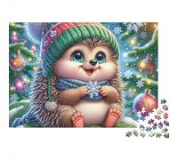 hérisson 1000 Pièces Xmas hérisson Puzzle pour Adultes Carton Résistant Anti-Stress pour S'amuser pour Débutants pour Collectionner 70x50cm/1000pcs