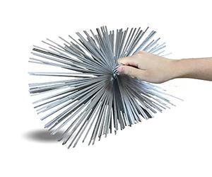 Hérisson acier plat rectangulaire | 400*250 mm | Embout acier fileté M12*1,75mm | Ramonage conduits non gainés | Cheminée chaudière poeles canalisations | Adaptable tous types de cannes | Kibros 4E40