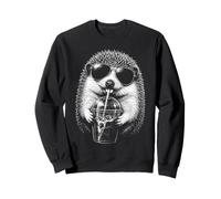 Hérisson Amusant Buvant du café glacé Sweatshirt