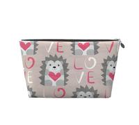 Hérisson avec Coeur Amour, Trousse de Toilette Trousse de Maquillage Sac à cosmétiques Trousse de Toilette de Voyage Portable