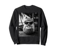Hérisson avec Lunettes de Soleil et Boisson à la Noix de Coco Sweatshirt