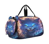 HéRisson Bleu Cool Sac de Sport Natation avec Compartiment à Chaussures,Sac de Voyage Weekend Sac à Main pour Filles GarçOns