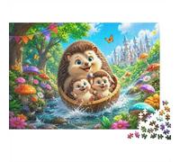 Hérisson Champignon Rivière 1000 Pièces Mini Puzzle pour Famille Relaxant