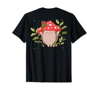 Hérisson Cottage Core Farmer Jardinier Champignon Art sur Le Dos T-Shirt