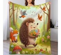 Hérisson Couverture Polaire en Flanelle Flannel, Couvertures Lit en Peut Être Utilisée comme Draps De Lit, Housse De Canapé 130×150cm