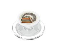 Hérisson crème avec Un Petit Livre pour Les Amateurs de Livres PopSockets PopGrip pour MagSafe