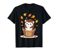 Hérisson d'automne Mignon dans Un Panier avec des Feuilles d'automne T-Shirt