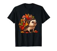 Hérisson des Bois Mignon avec Champignons et Feuillage d'automne T-Shirt