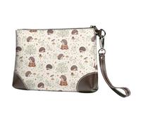 Hérisson des prés,Sacs à Main en Cuir PU pour Femmes, Pochette à Fermeture éclair, Portefeuille, Sac à Main avec dragonne