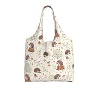 Hérisson des prés,Sacs fourre-tout réutilisables, sacs d'épicerie, sac à bandoulière en toile de grande capacité