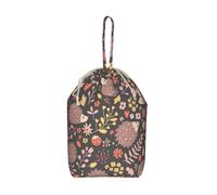 Hérisson et fleurs， Sac à linge pliable à cordon de grande capacité pour vêtements sales, résistant et durable.